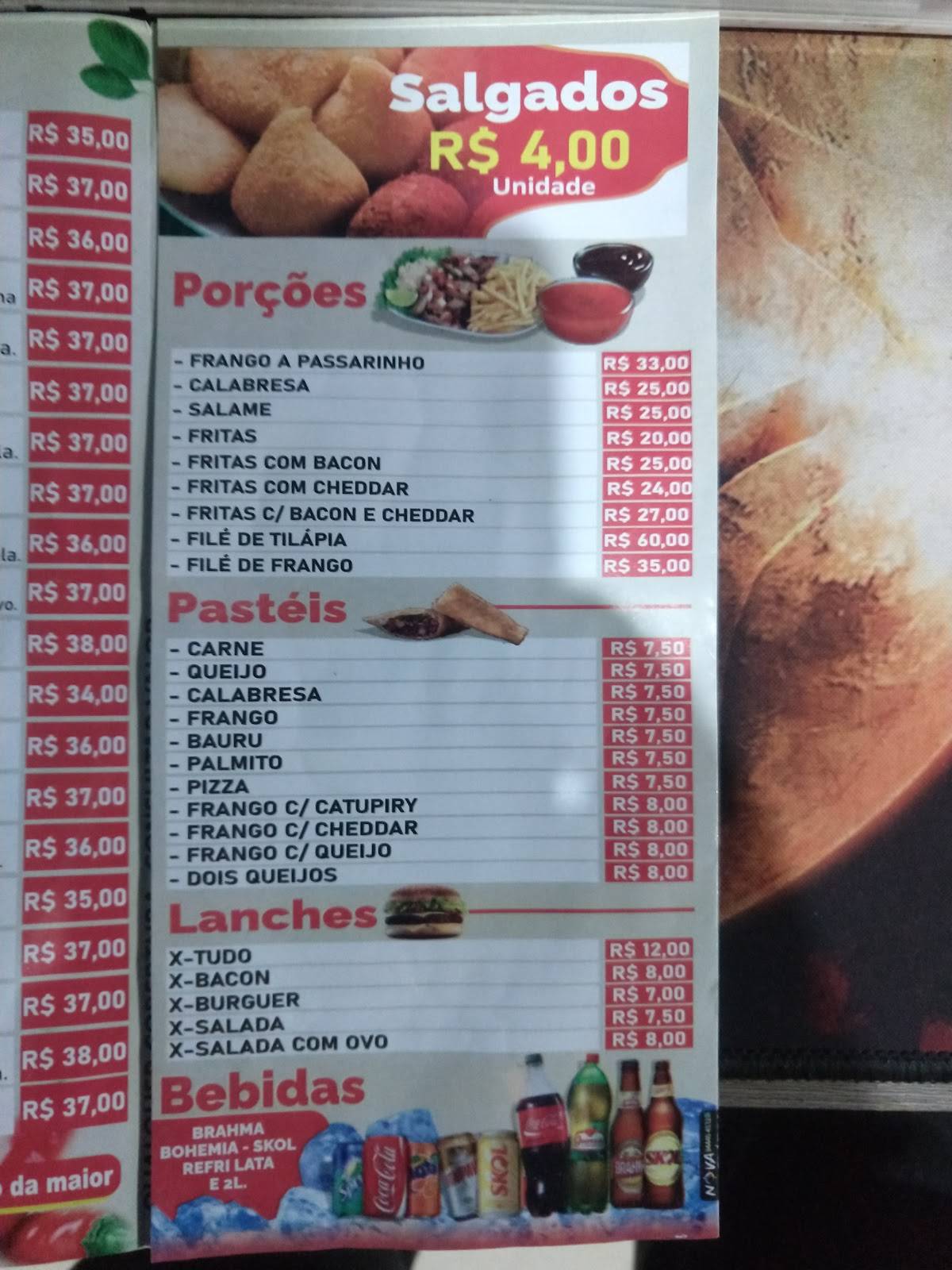 Irmãos Coragem I cardápio