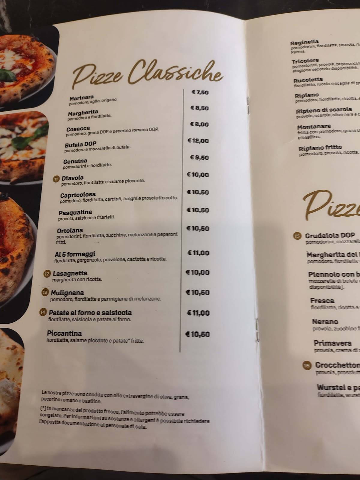Menu di Fresco Trattoria Pizzeria Napoli Centrale 