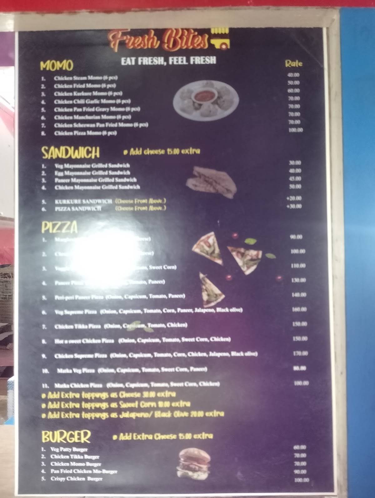 Fresh Bites menu
