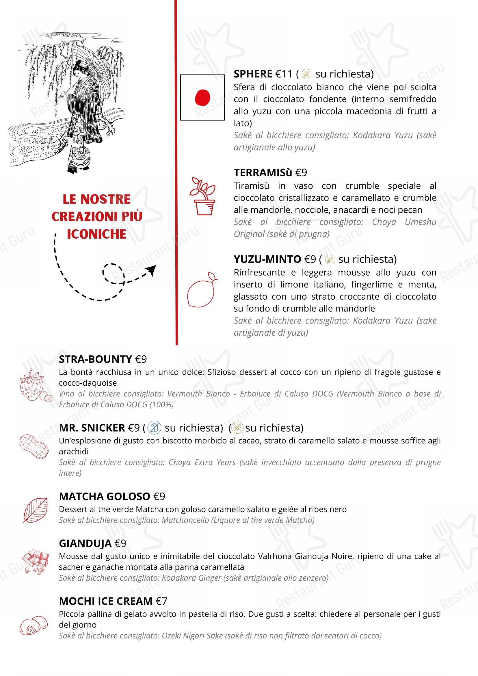 Koi in Torino - Menu bar