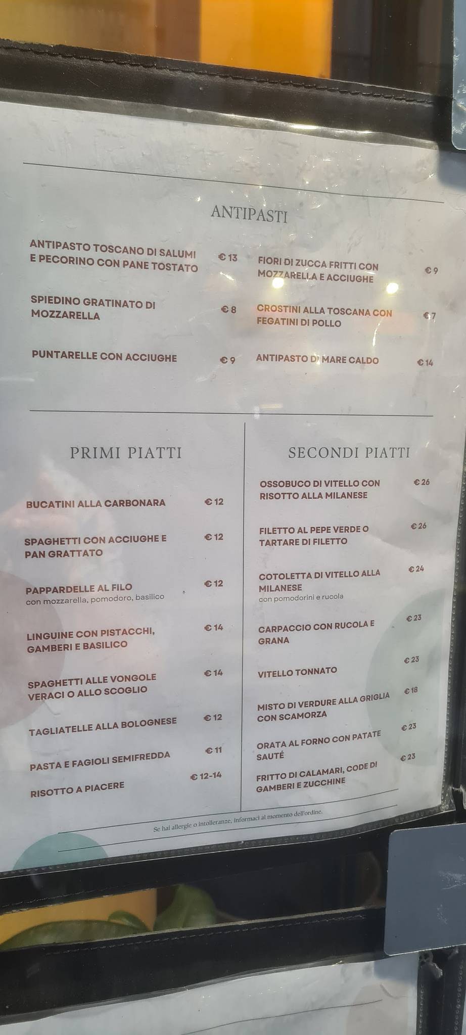 Menu di Gambarotta 