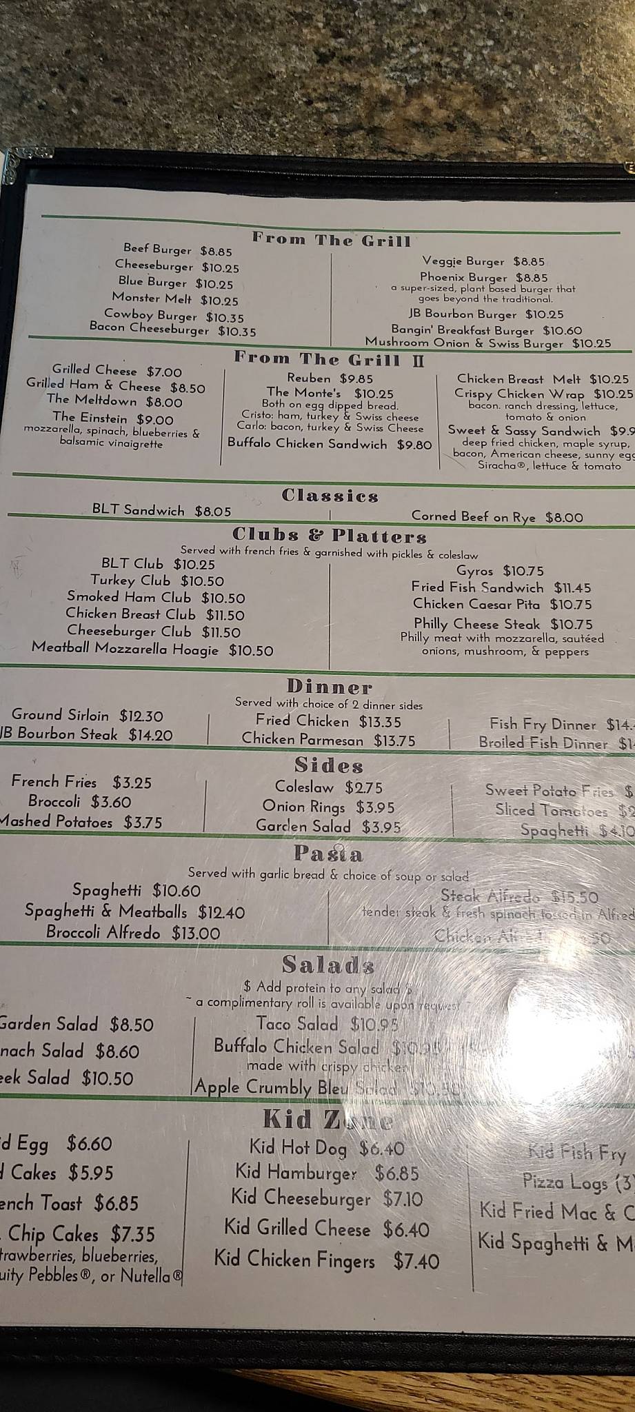 Menu at Jelly Beans restaurant, Painted Post, 319 S Hamilton St