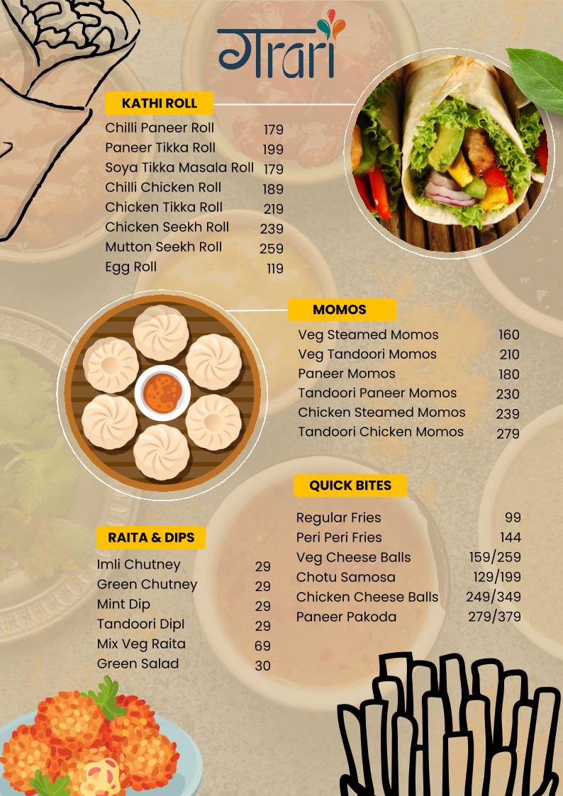 Garari menu