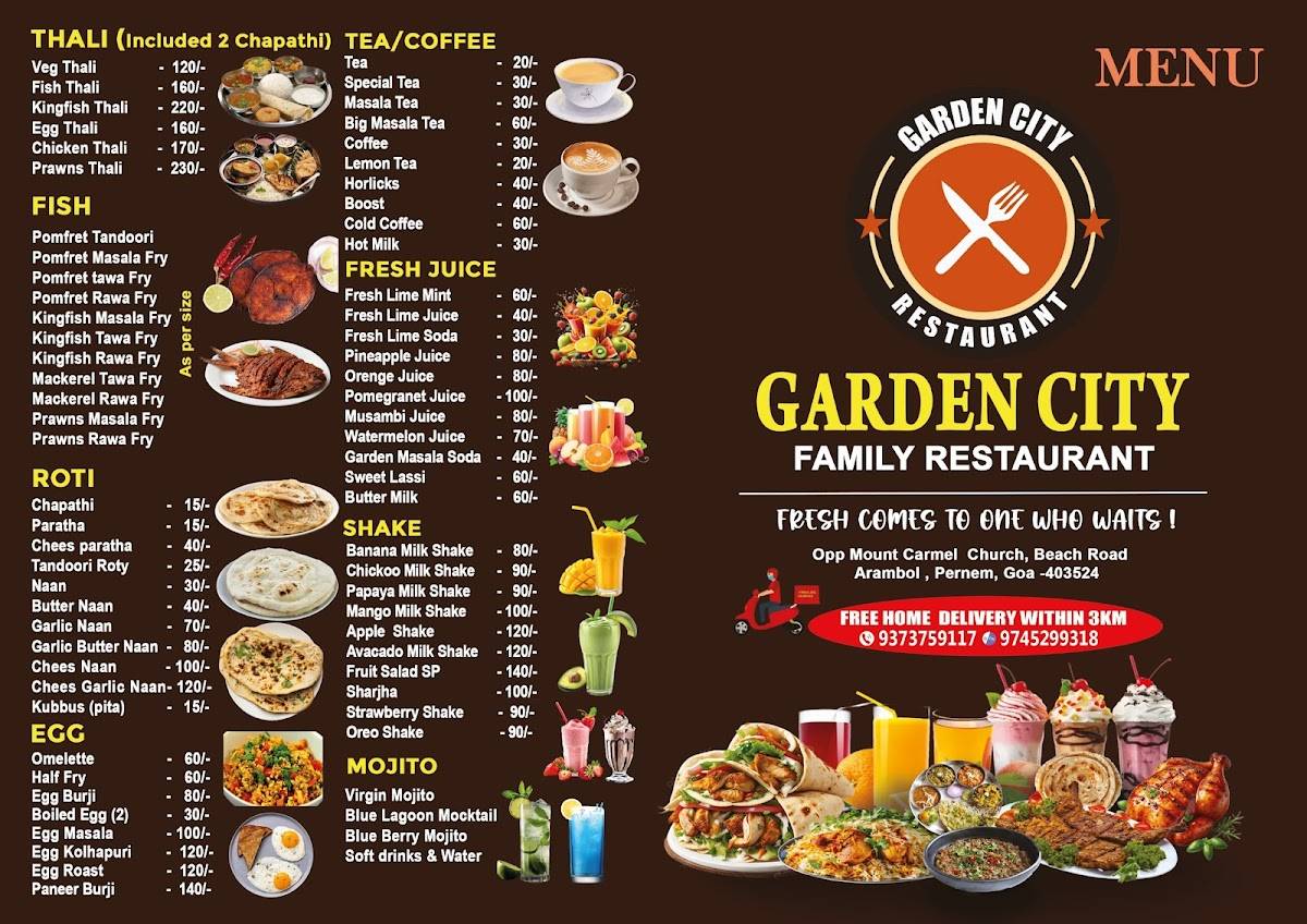 Garden City Family Restaurant menu