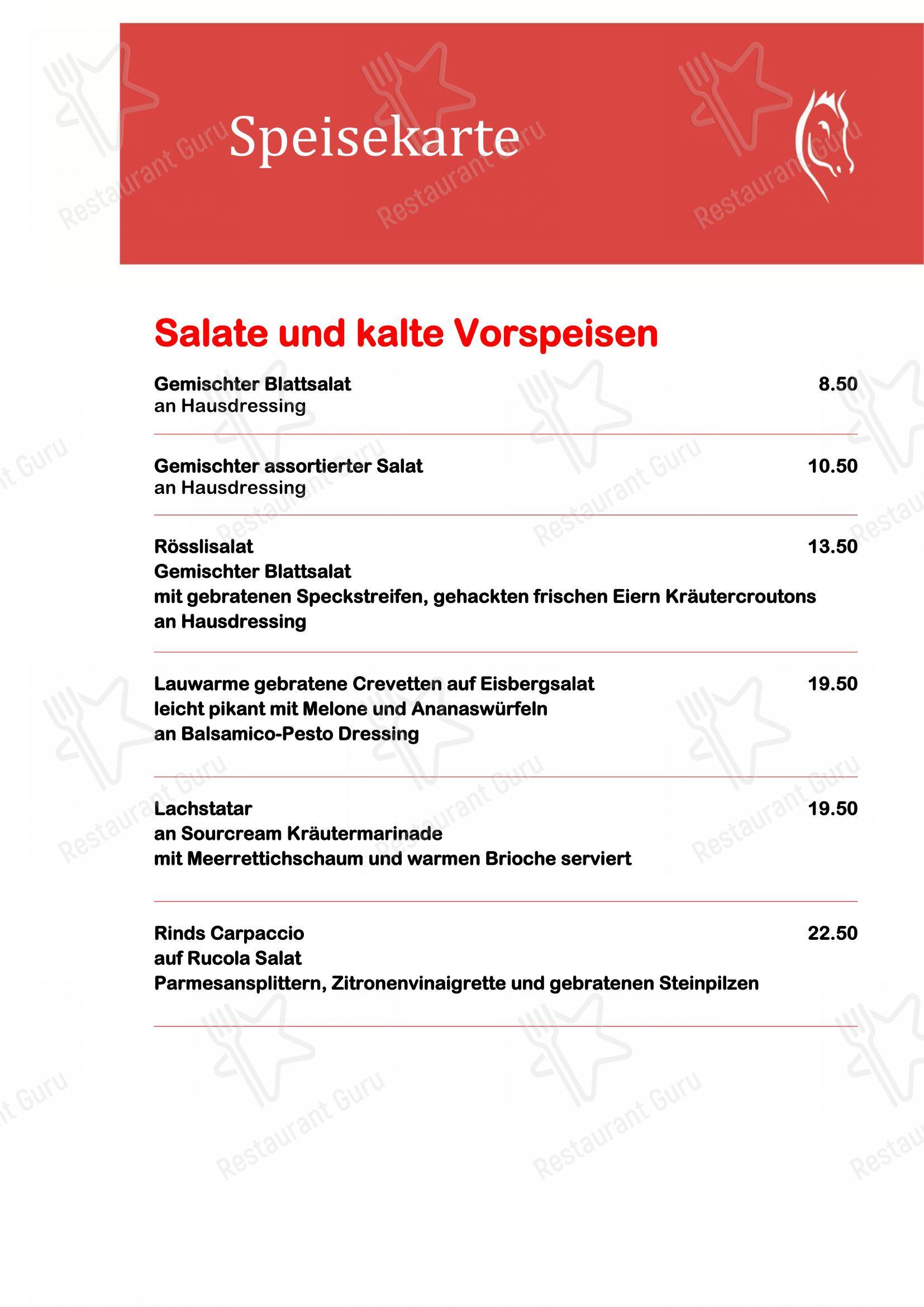 Menu di Gasthof Rössli - Menu