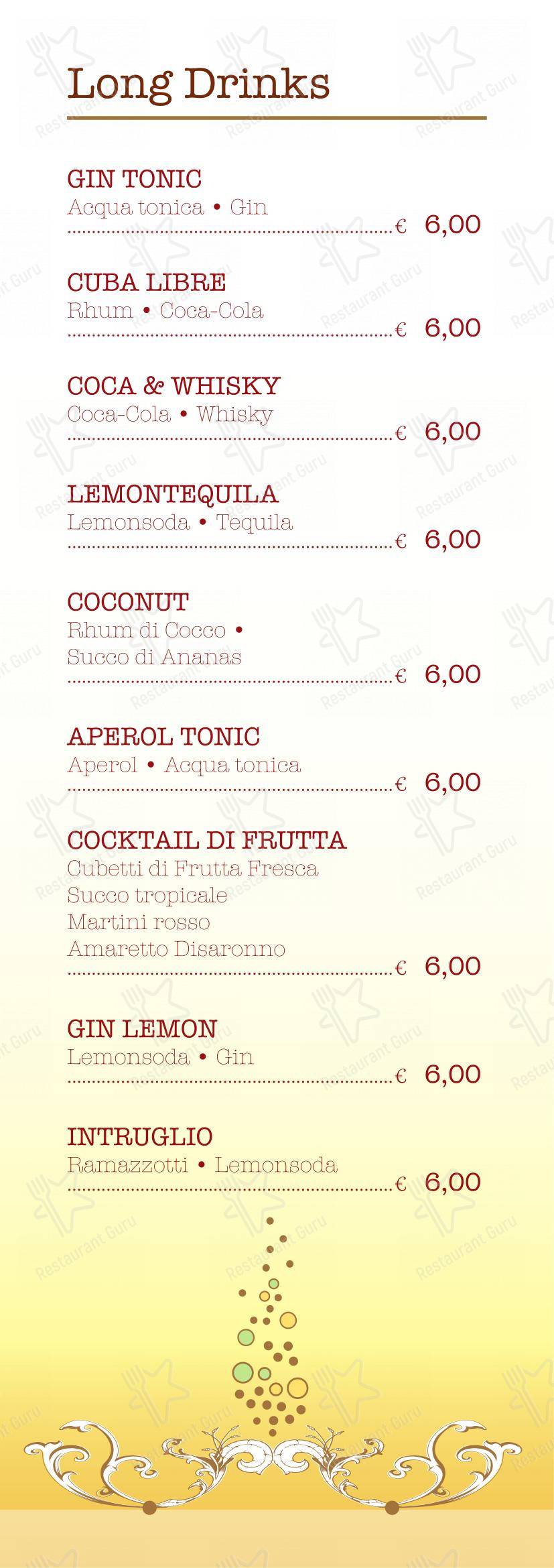Menu bar per Gelateria Goria