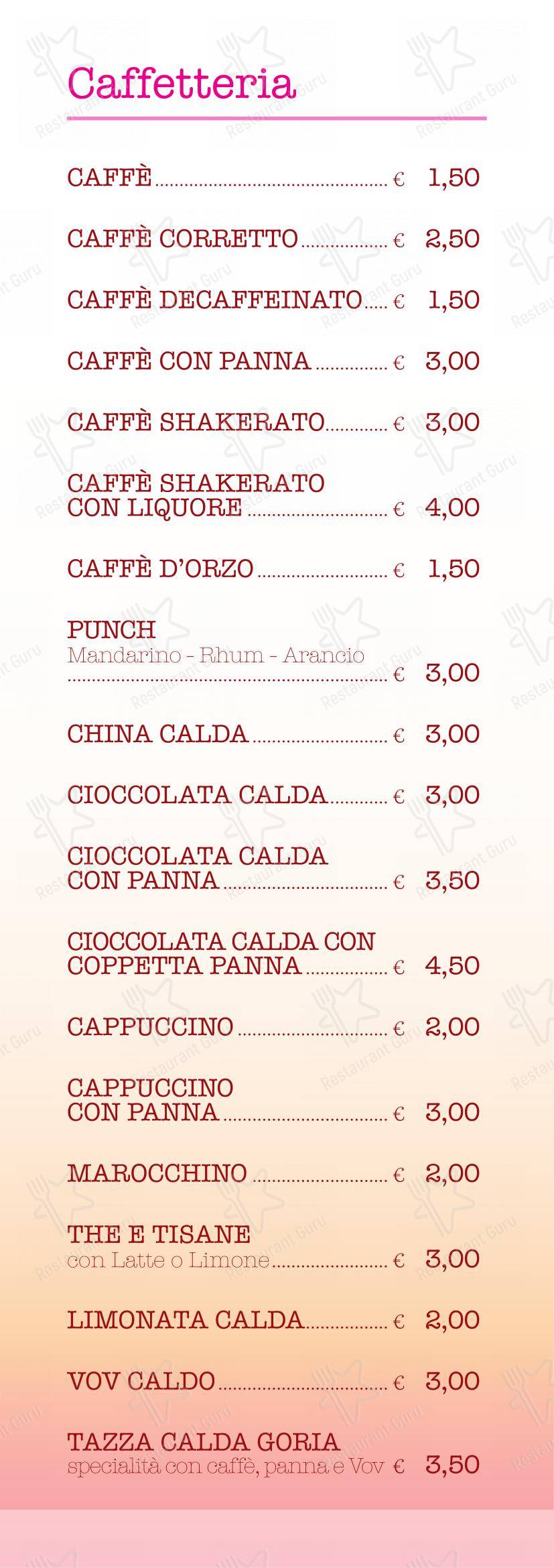 Menu di Gelateria Goria - Menu bar