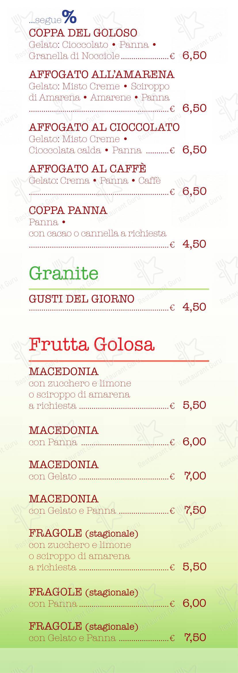 Gelateria Goria in Riva presso Chieri - Menu bar