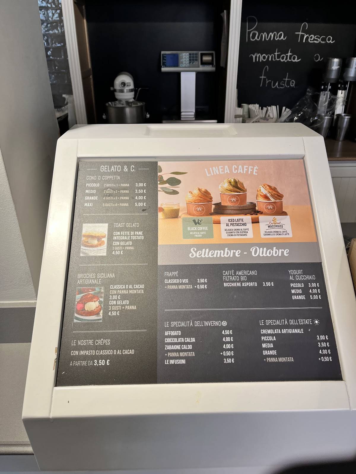 Menu di Gelateria La Romana dal 1947 