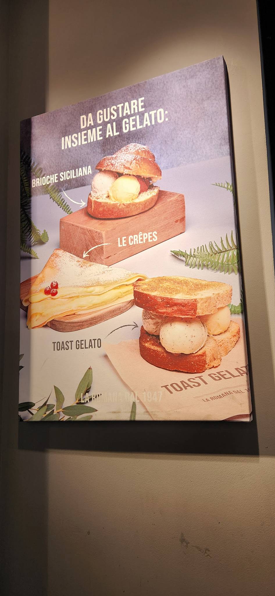 Menu di Gelateria La Romana dal 1947 