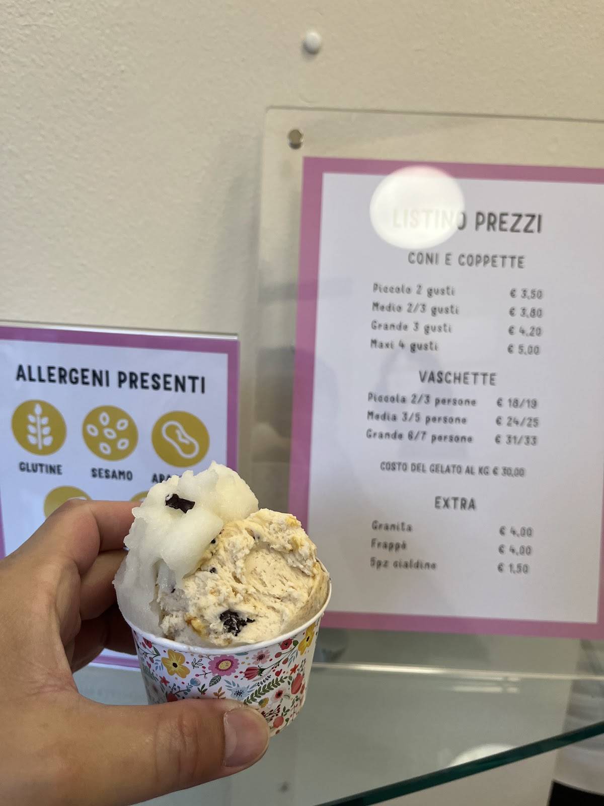Menu di Gelato Giusto 