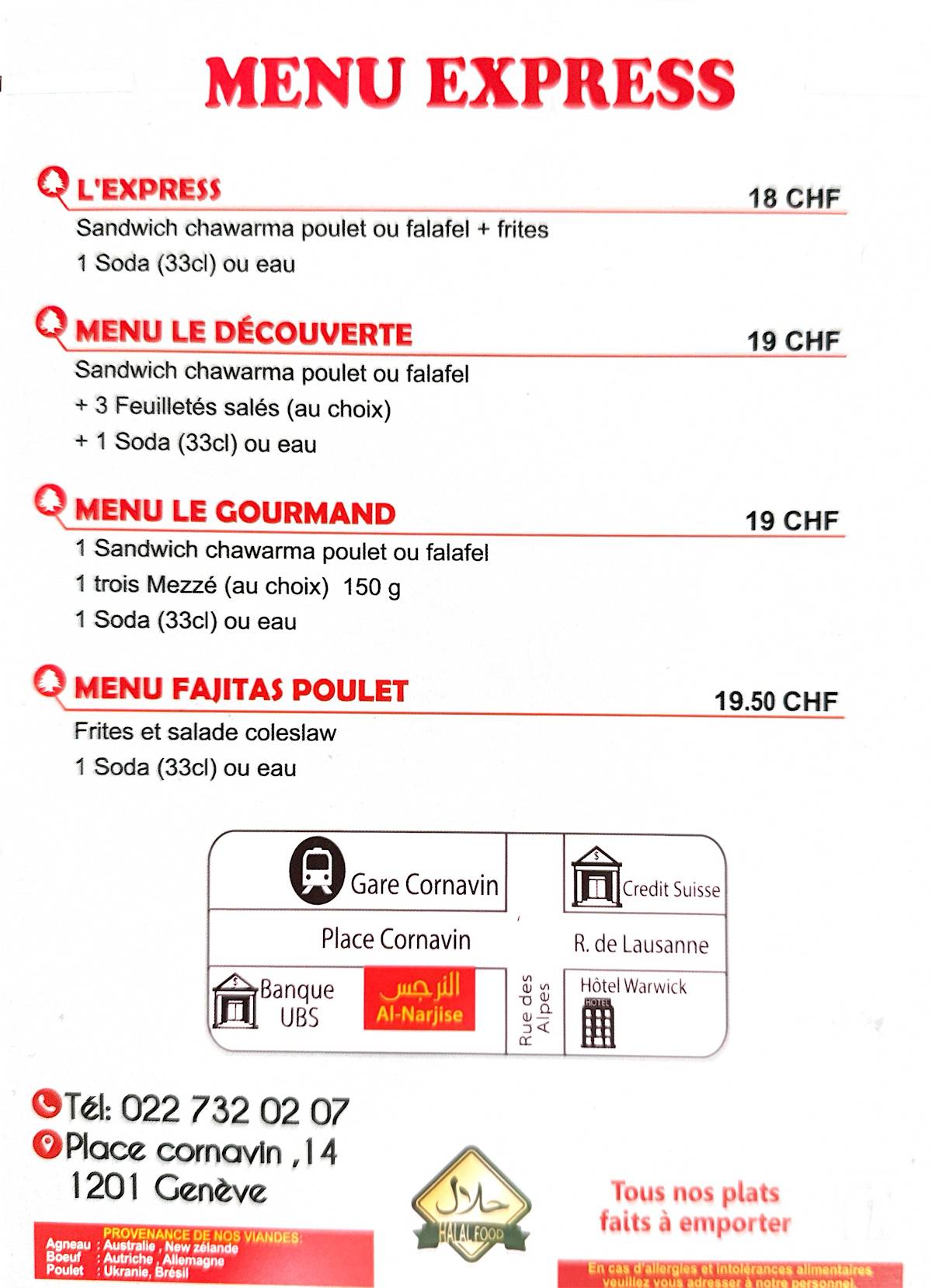 Menu di Al Narjisse 
