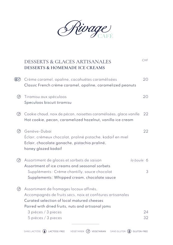 Menu di Rivage Café 