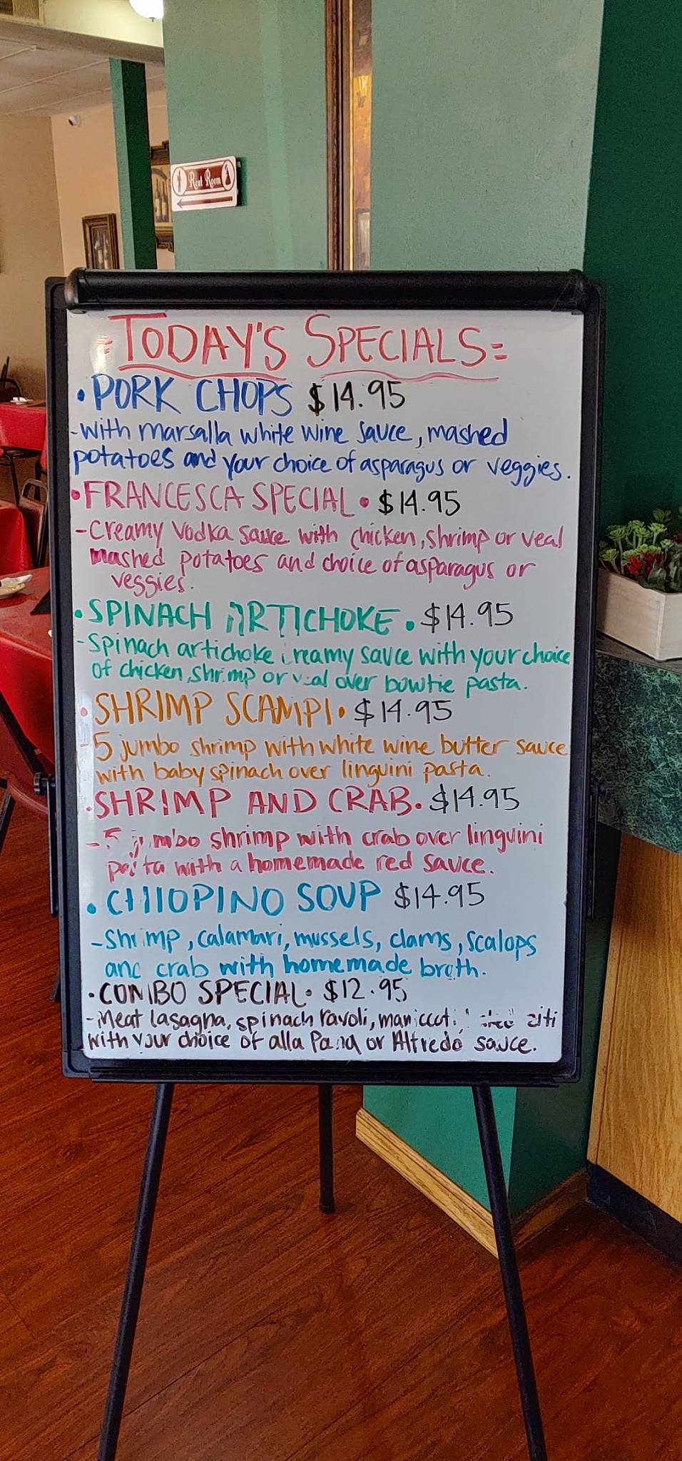 Menu at Genova Italian Restaurant, Newton