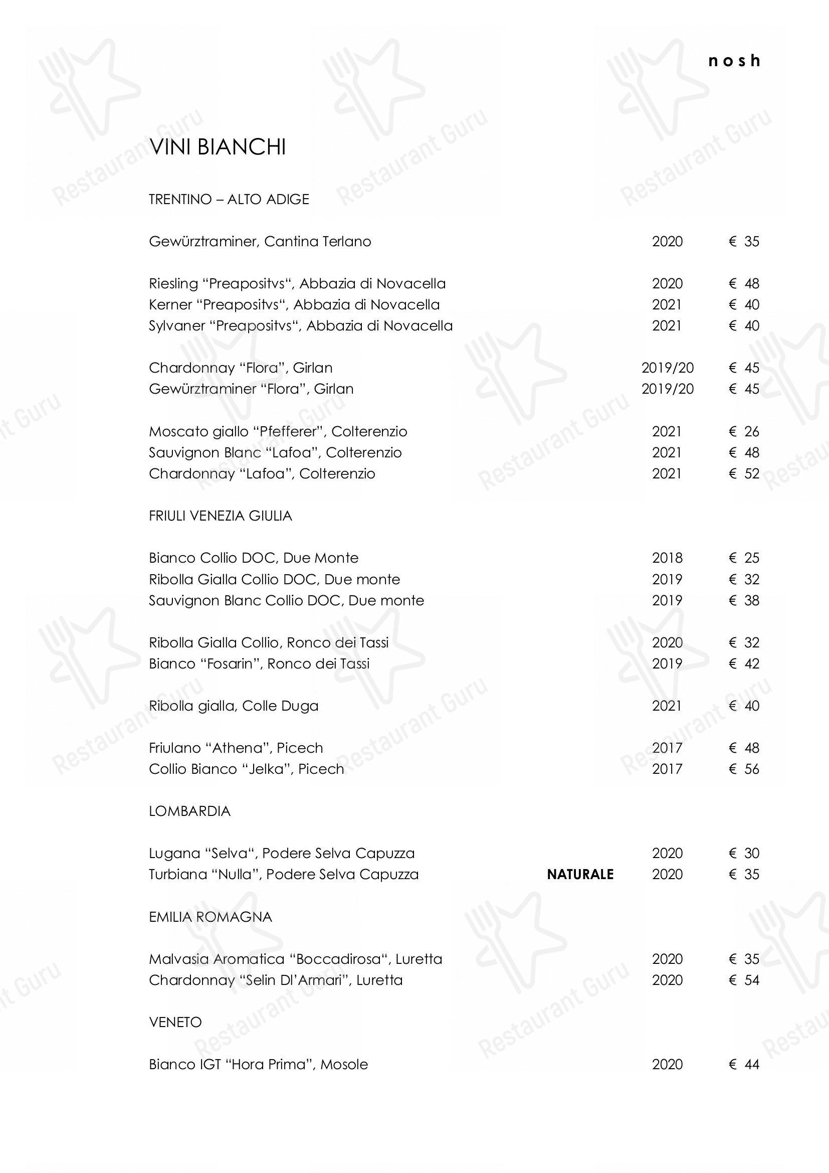 菜单 per Nosh ristorante