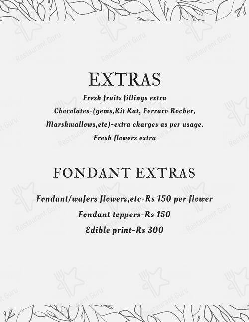 Get baked by sandhya menu