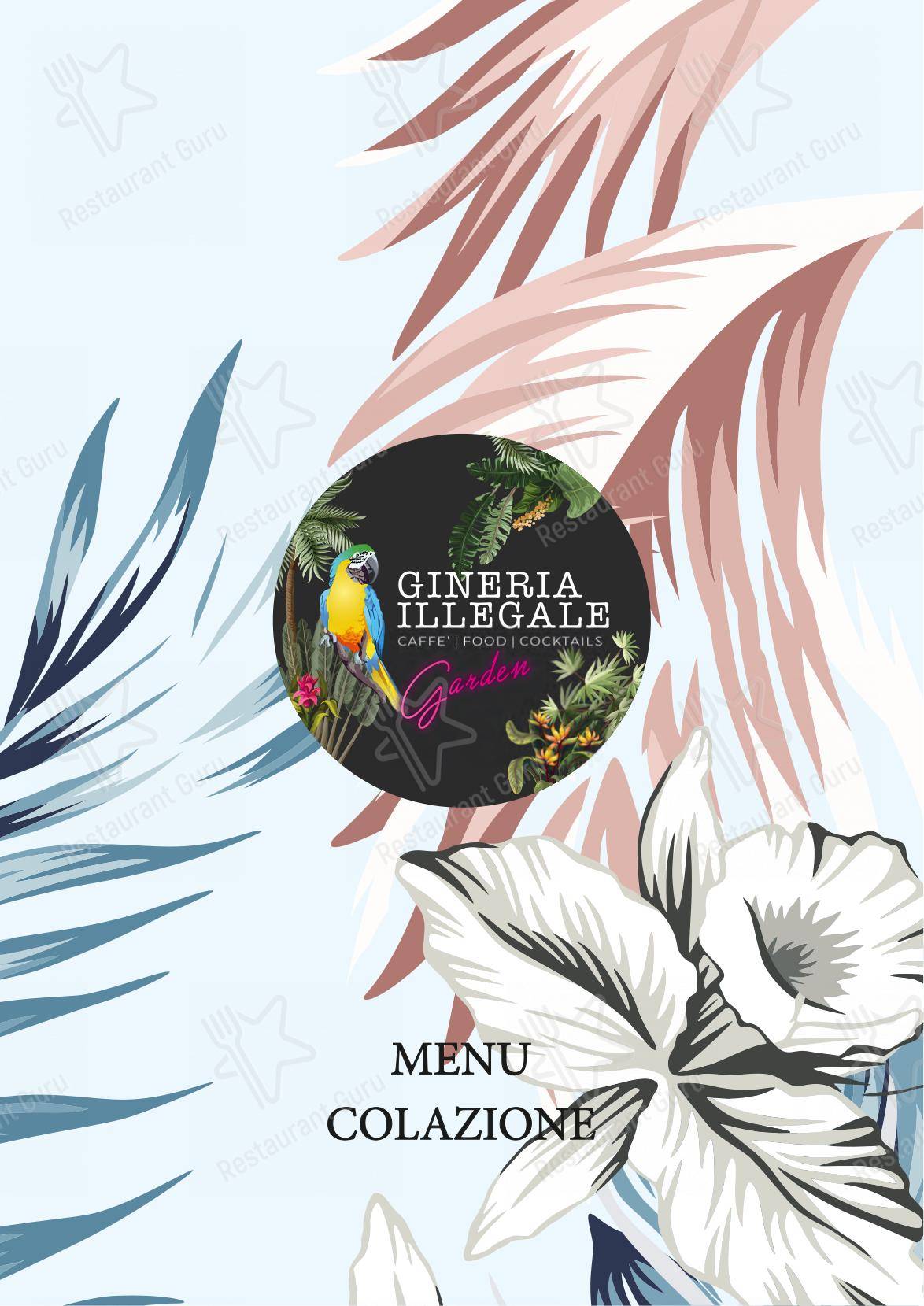 Menu bar per Gineria Illegale in Rimini