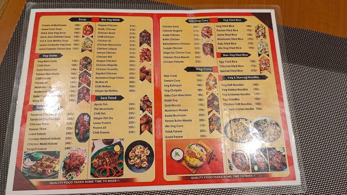 Ginger Restaurant menu