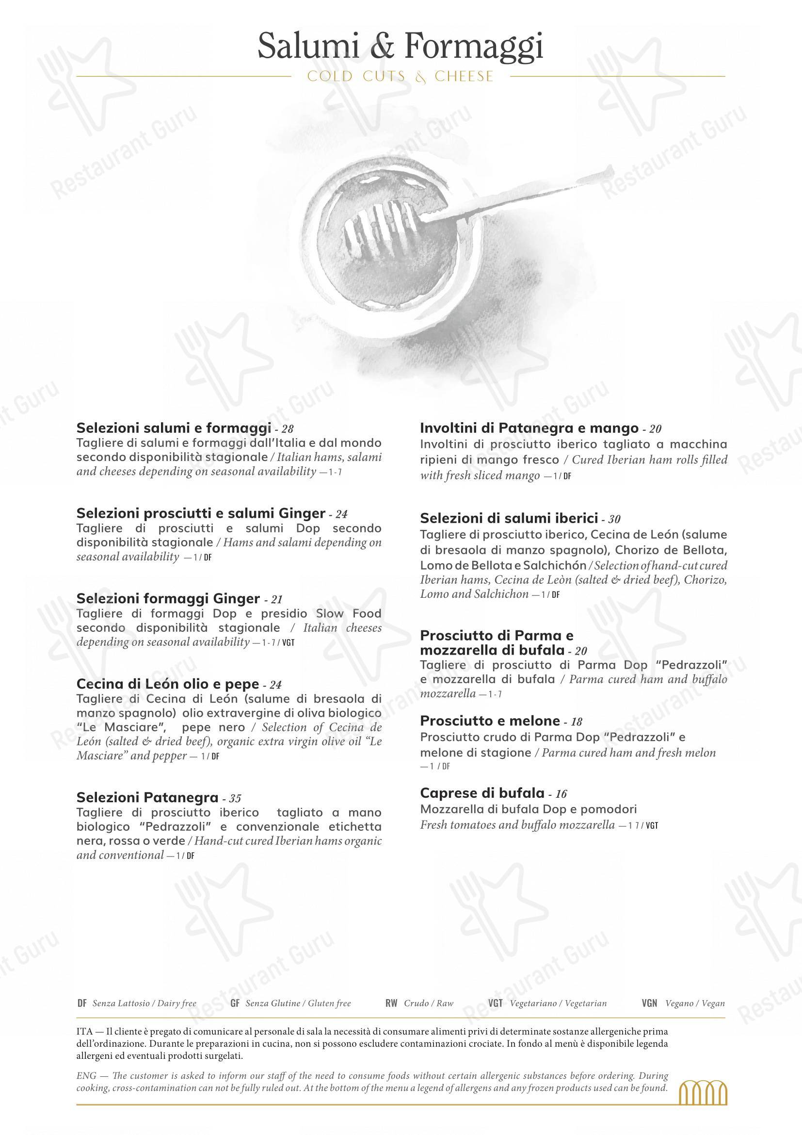Takeaway Menu per Ginger - Spagna in Roma