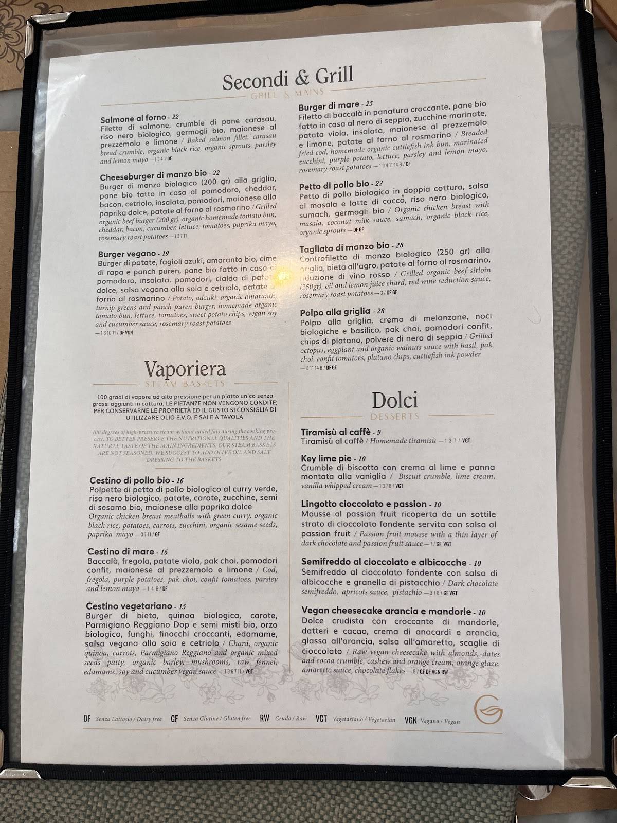 Menu di Ginger - Spagna 