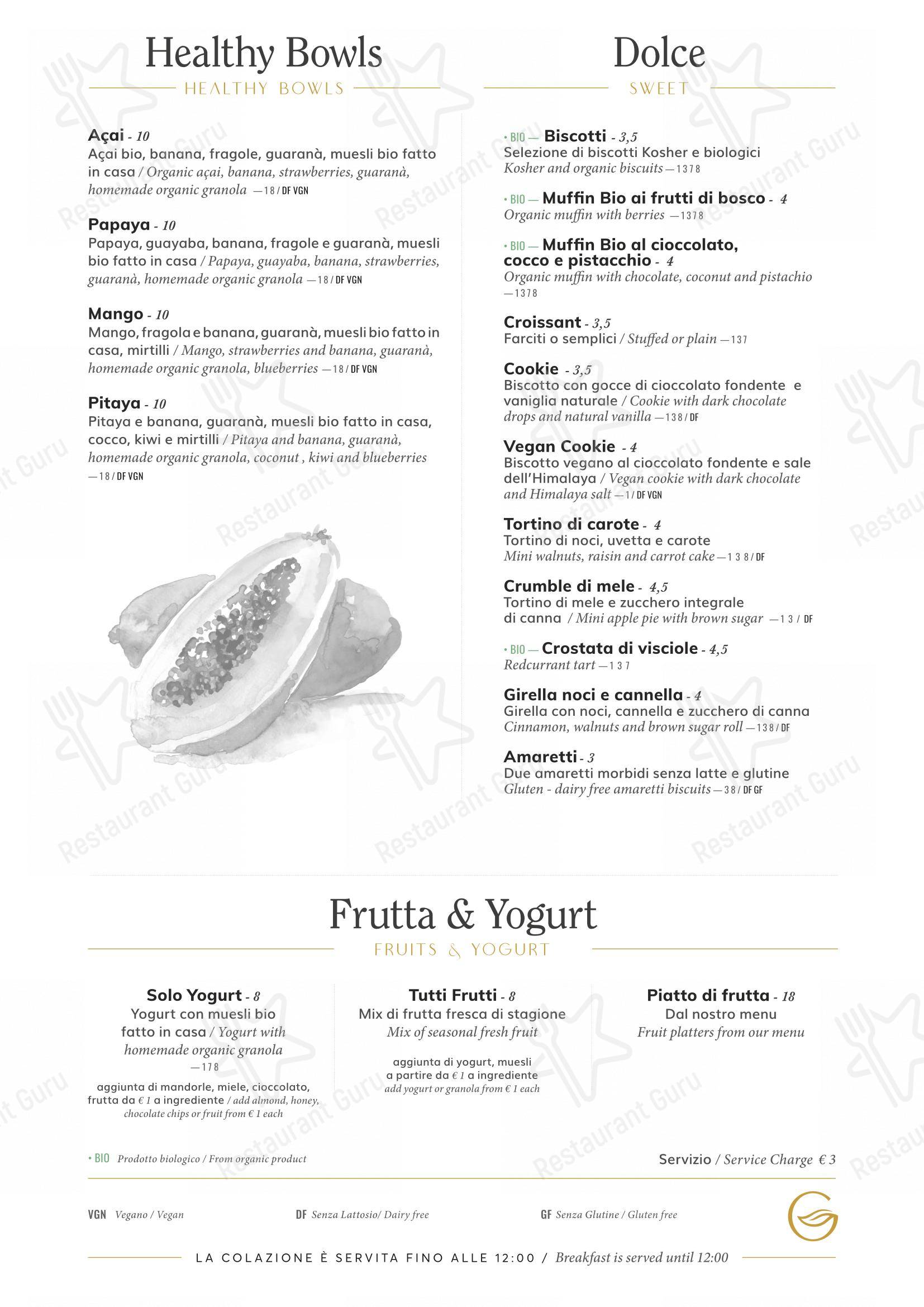 Menu di Ginger - Spagna - pasti e bevande