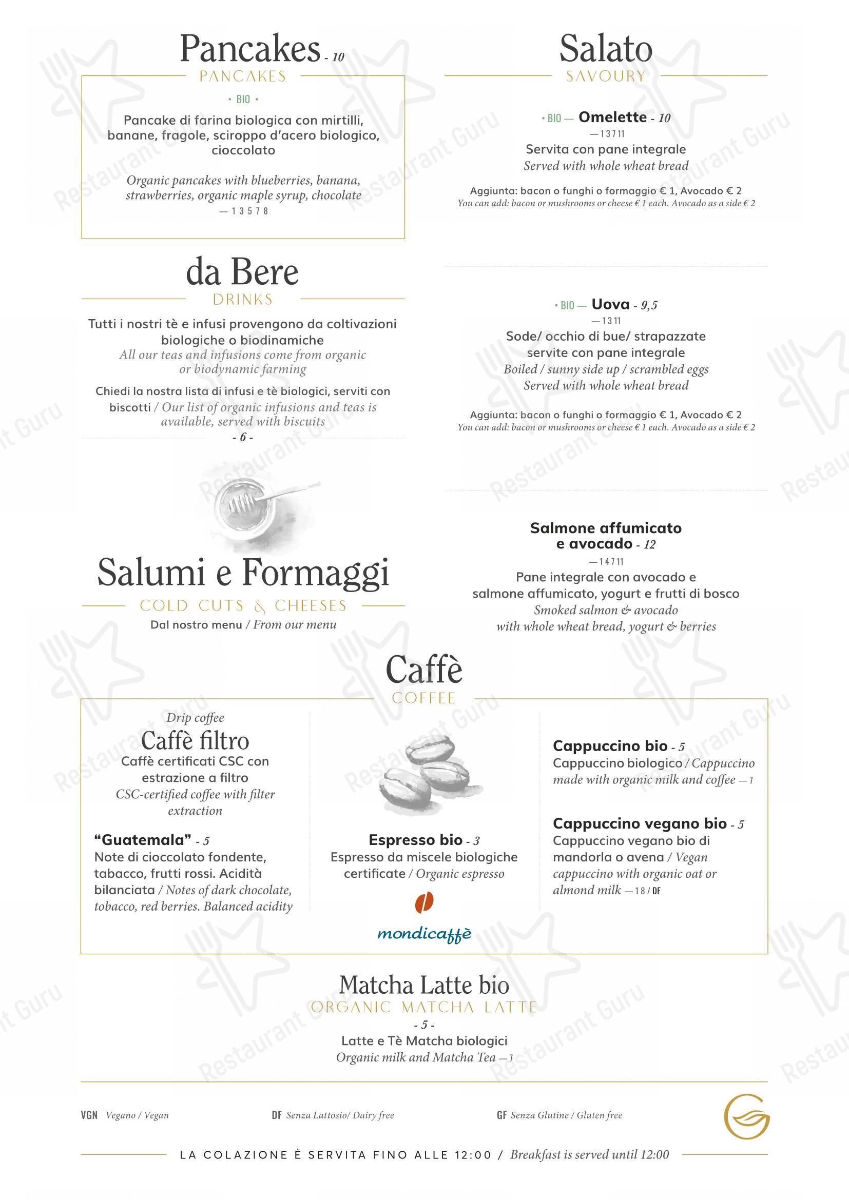 Menu di Ginger - Spagna - Menu