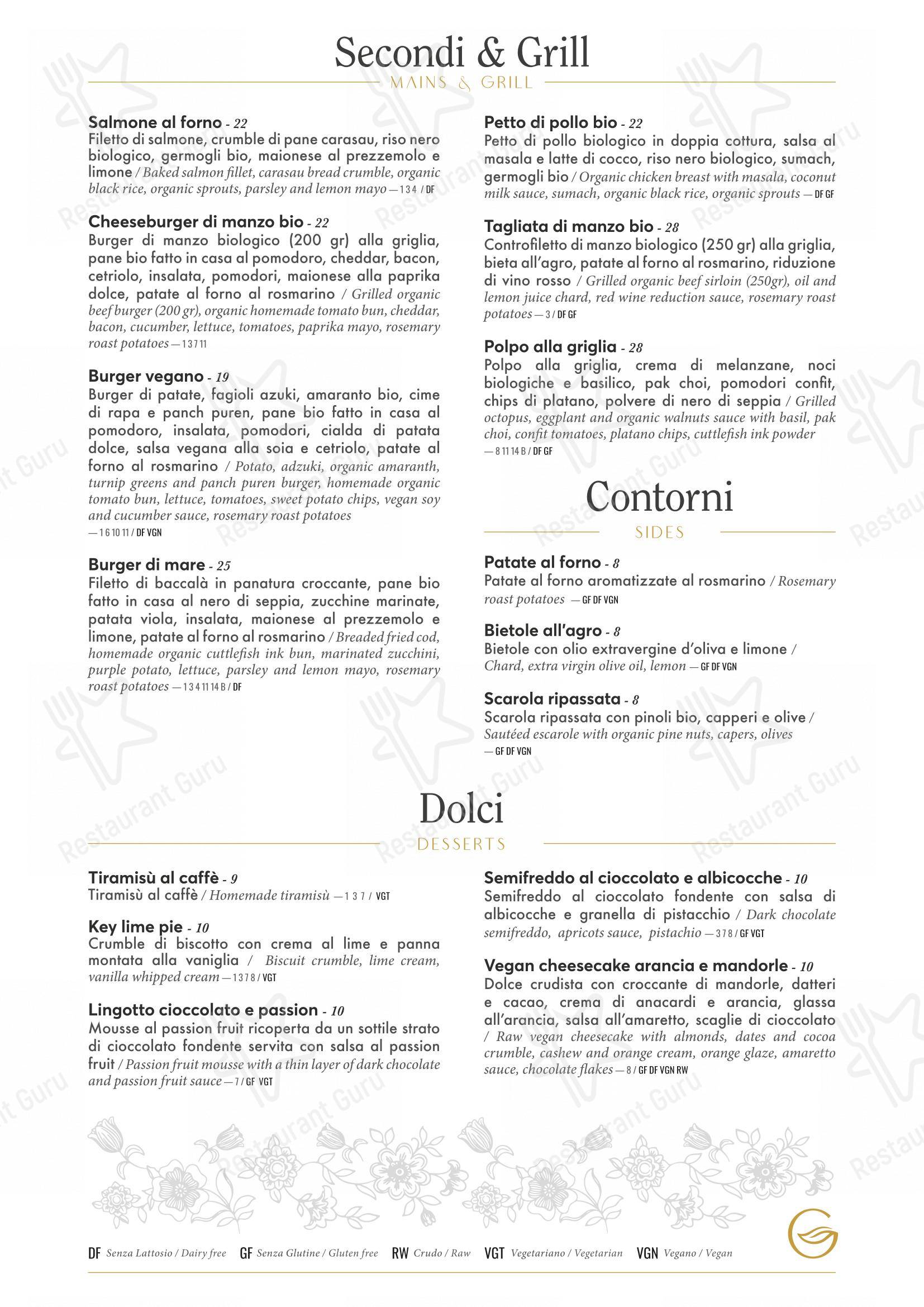 Lunch Menu per Ginger - Spagna in Roma