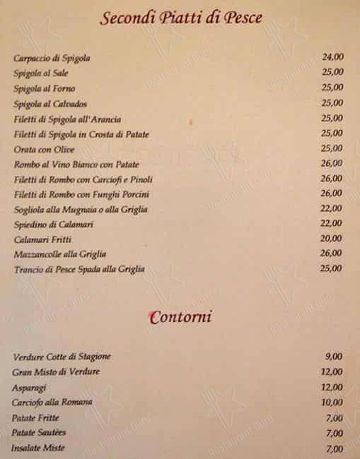 Menu di Girarrosto Fiorentino 