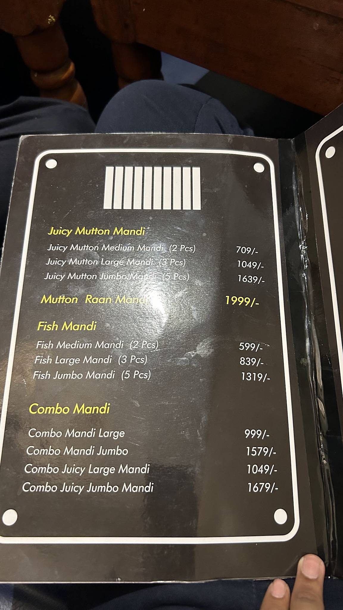 Gismat Arabic Jail Theme Restaurant menu