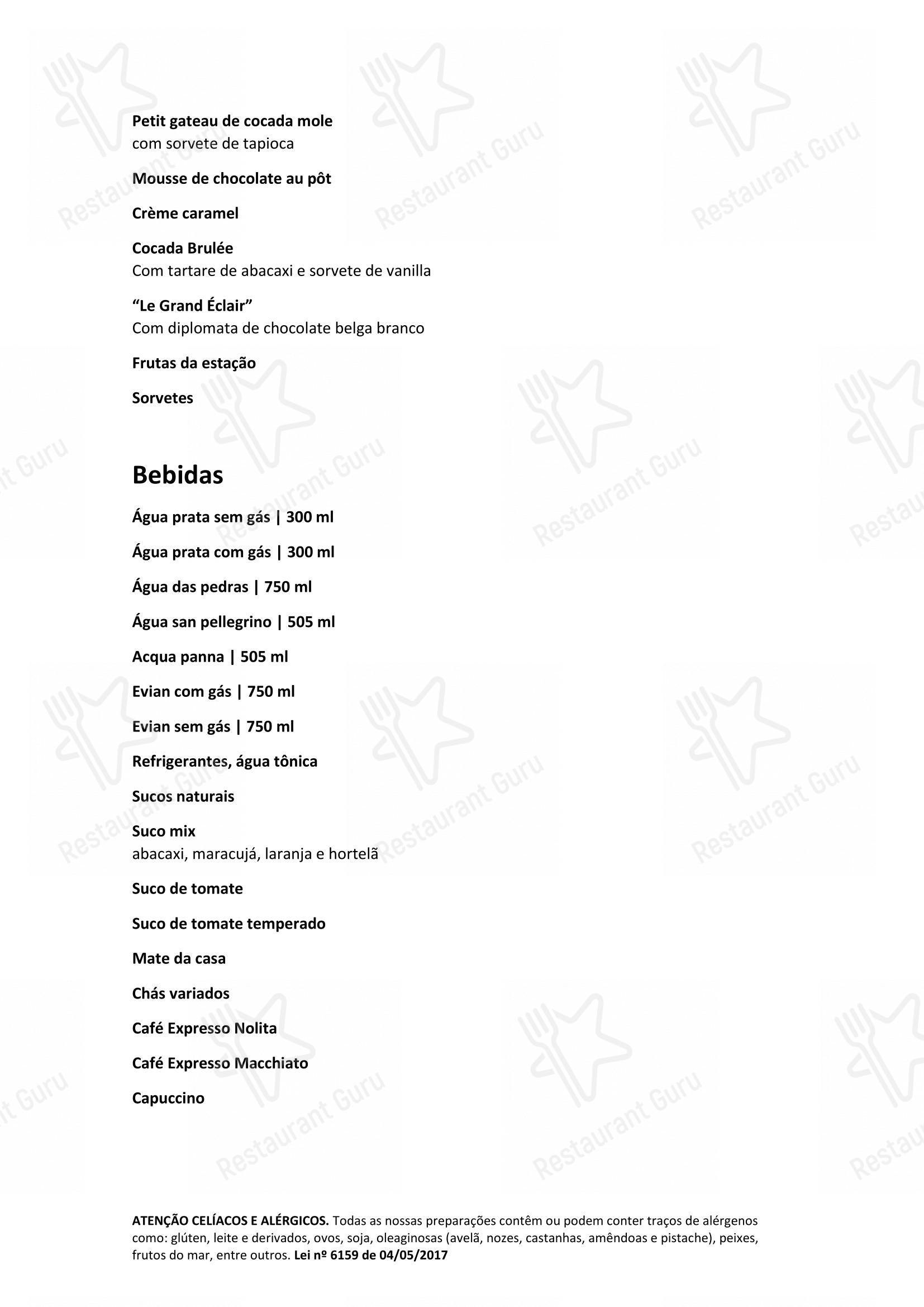 Menu para Giuseppe Mar restaurante