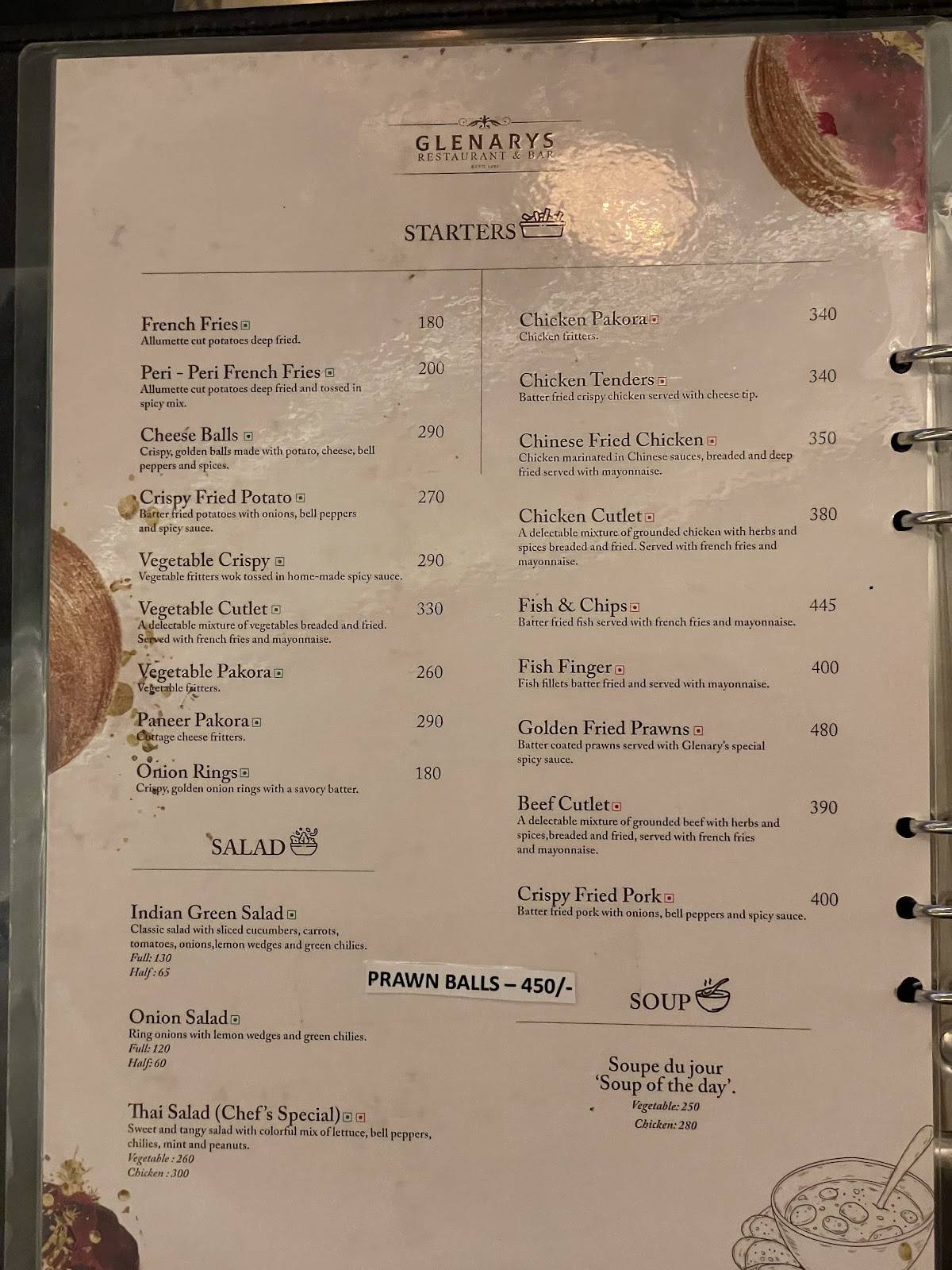 Glenary's— Bakery, Resturant & Pub menu
