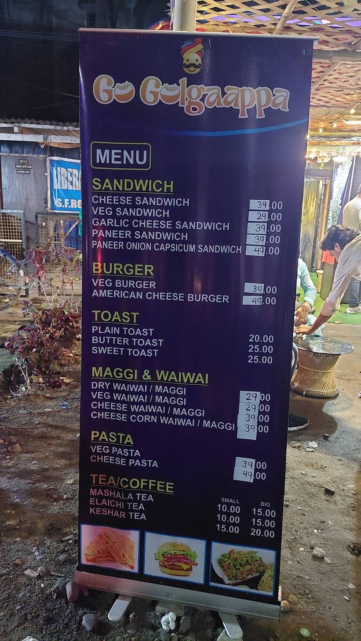 Go Golgaappa menu