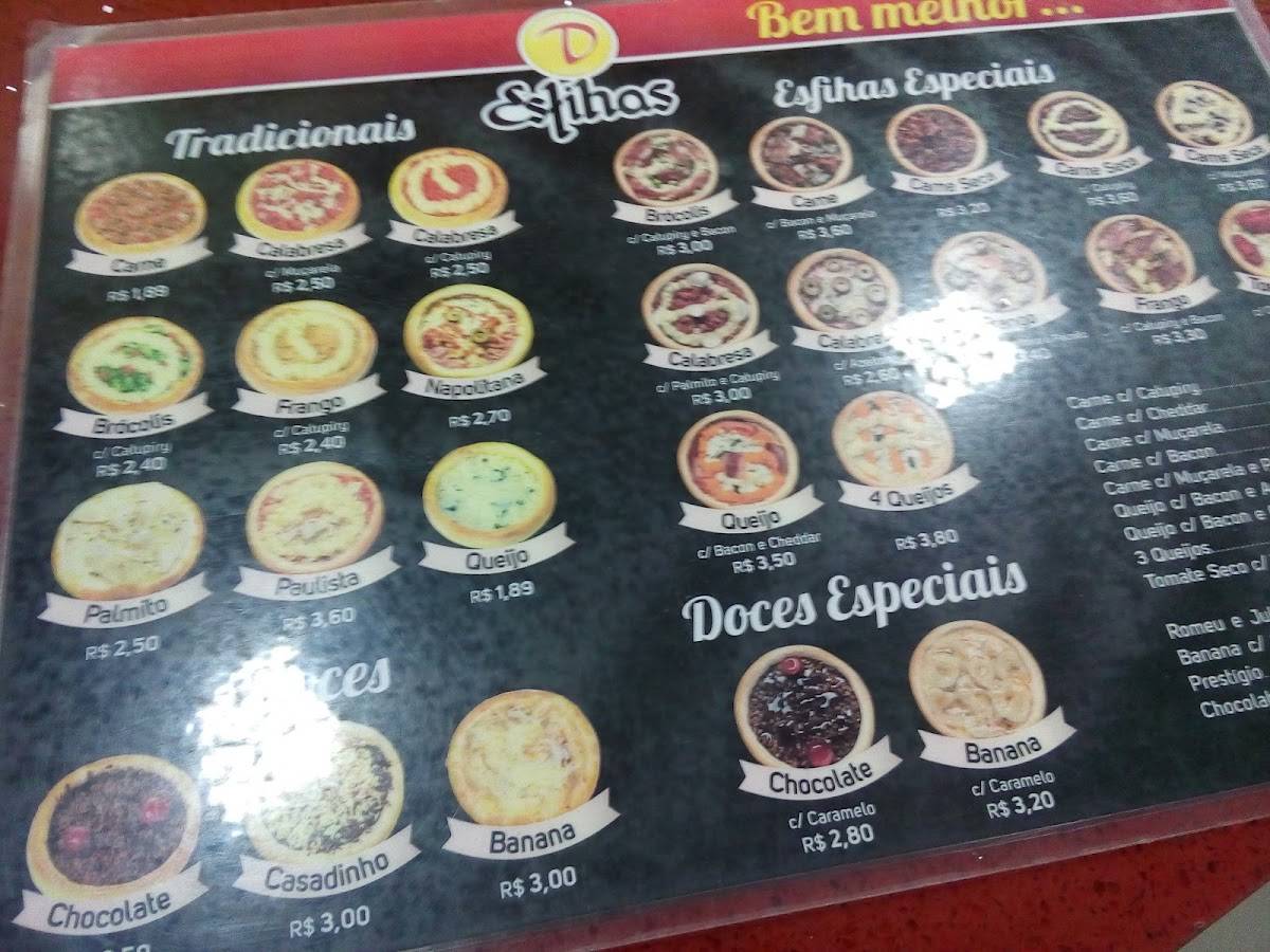 D'Esfihas Vila Nova cardápio