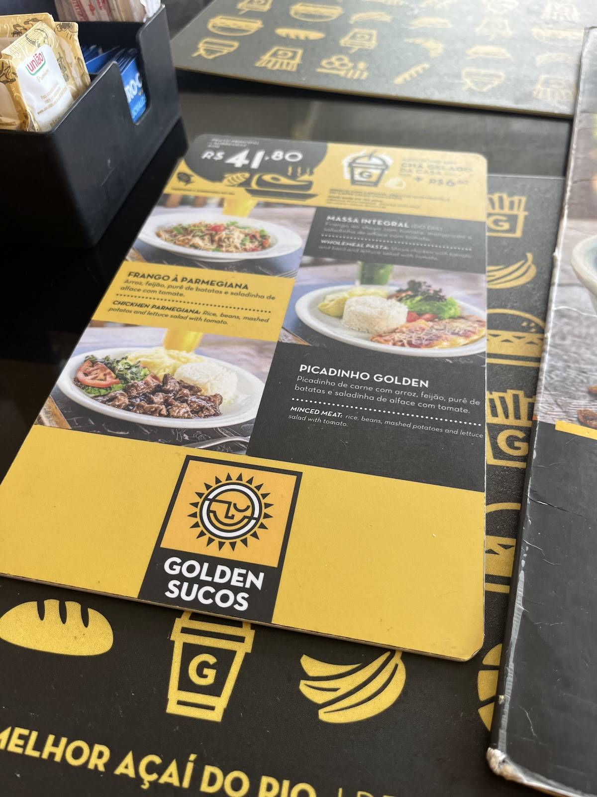 Golden Sucos cardápio