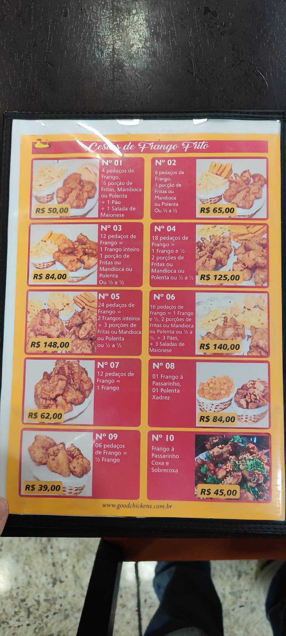 Good Chicken’s Centro cardápio