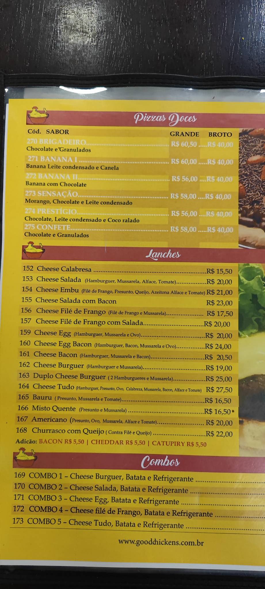 Good Chicken’s Centro cardápio