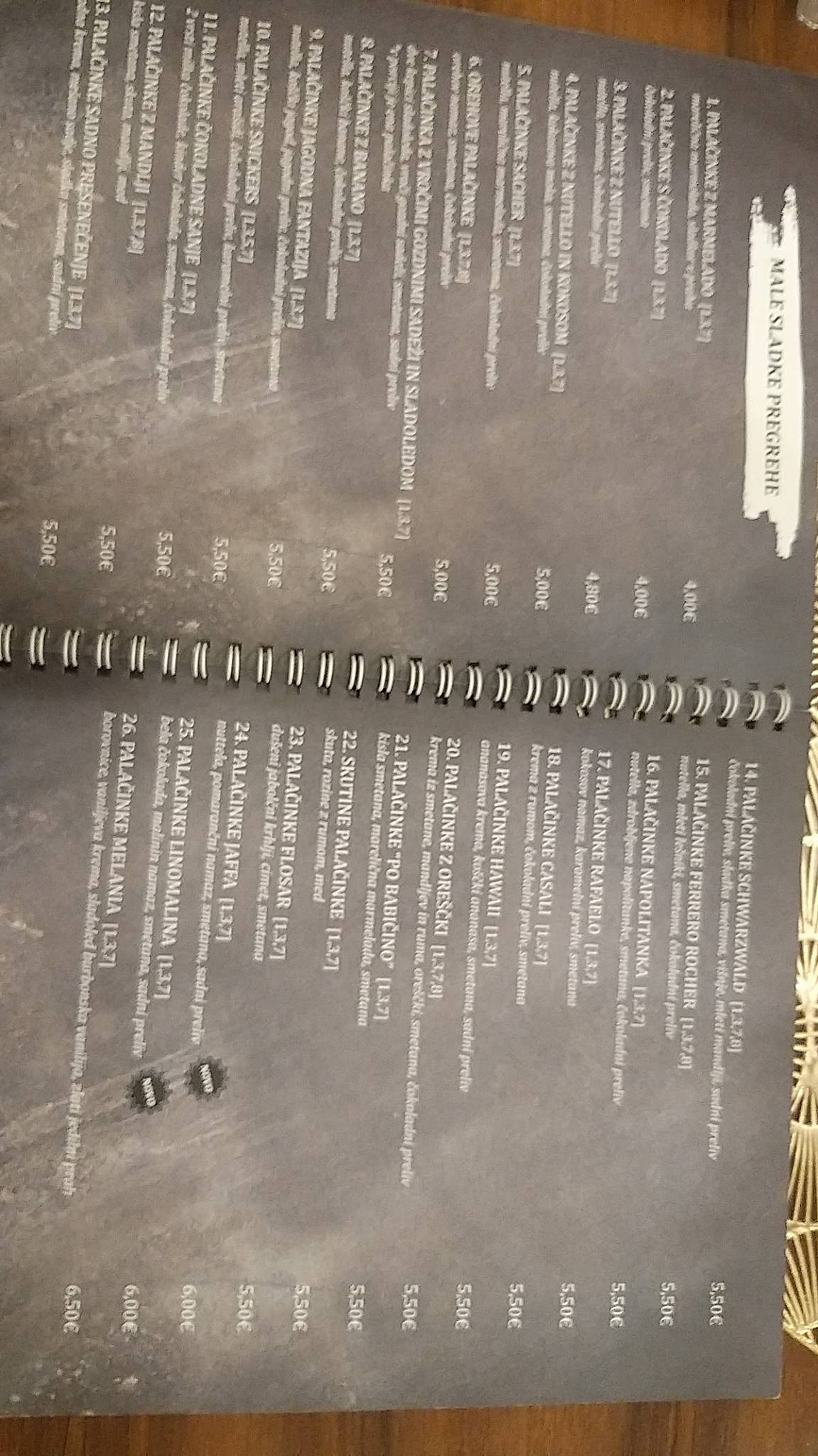 Menu de Gostišče FLOSAR