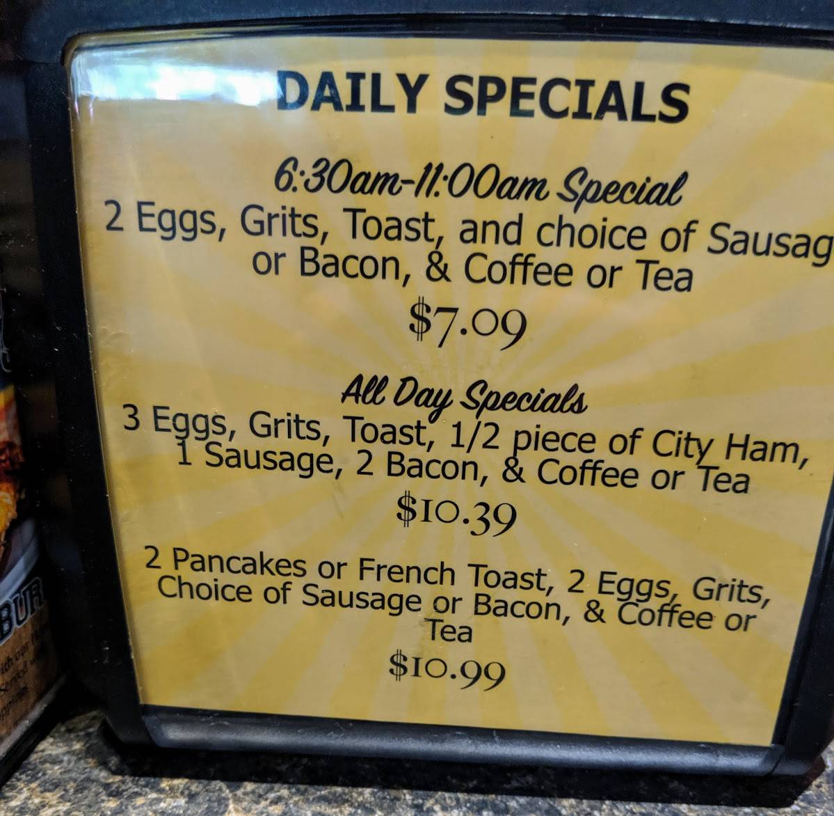 Menu at Grace's Restaurant Anderson, Anderson