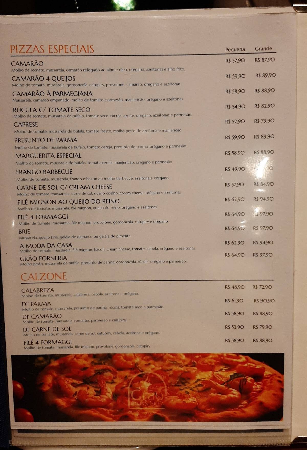 Grão Forneria cardápio