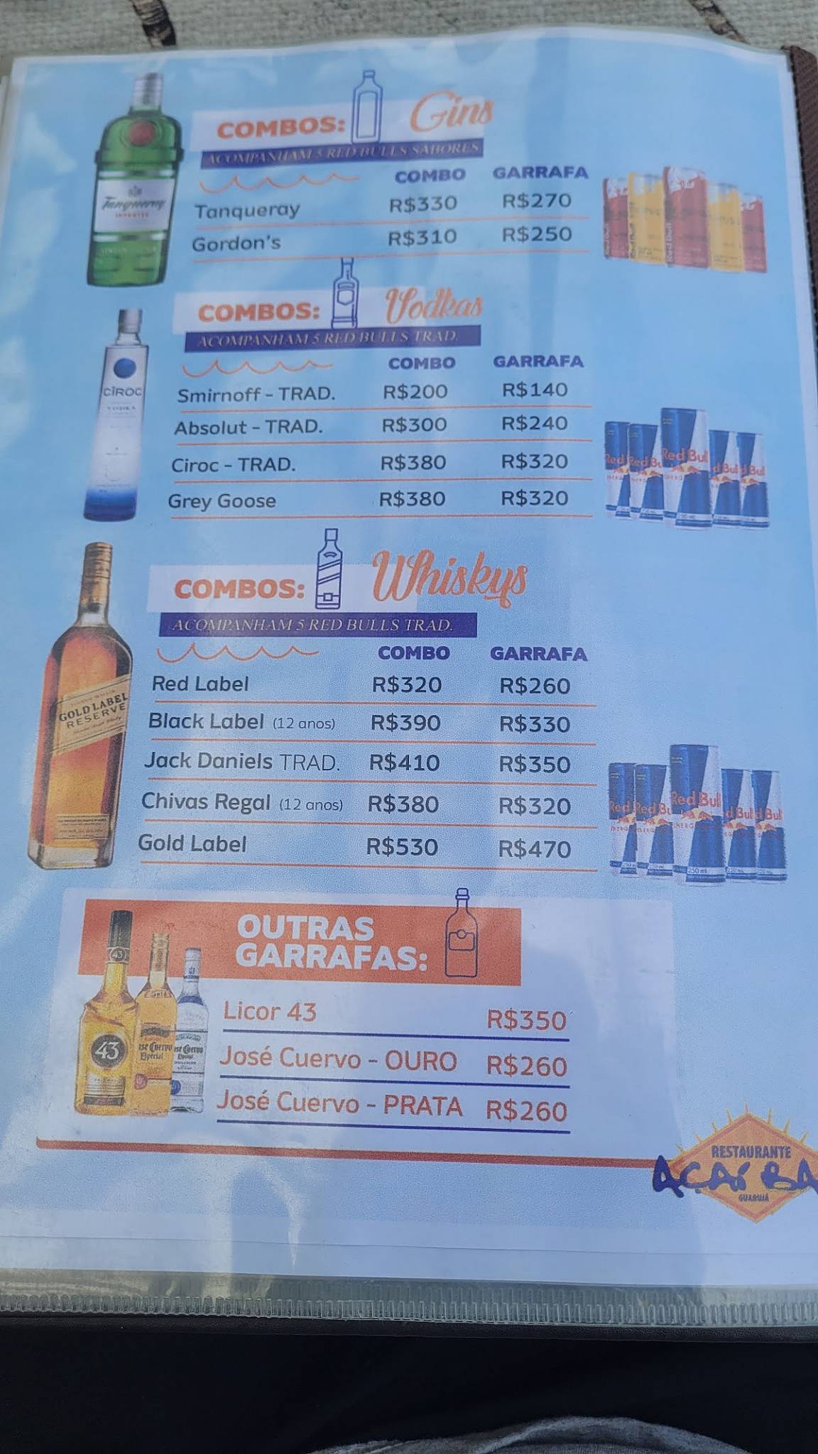 Restaurante Açaí Bar Guarujá cardápio