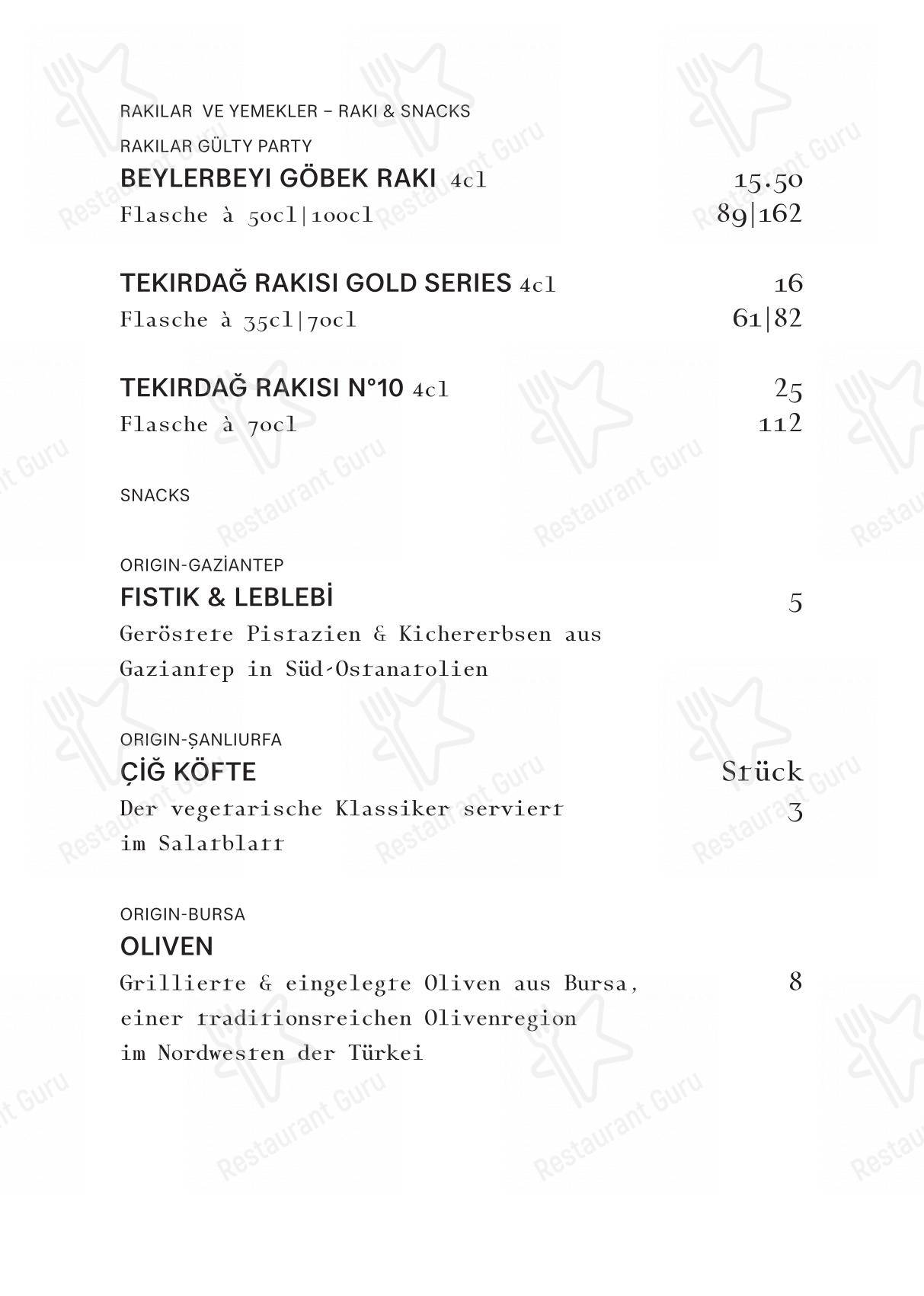Menu di Gül Restoran - 菜单