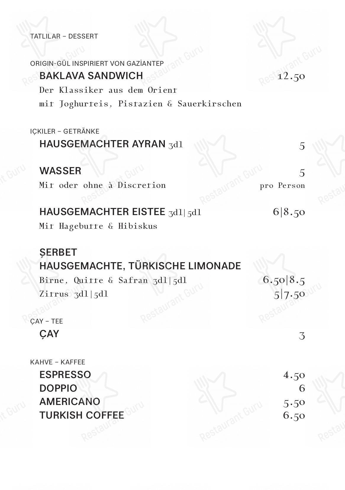Menu per Gül Restoran ristorante