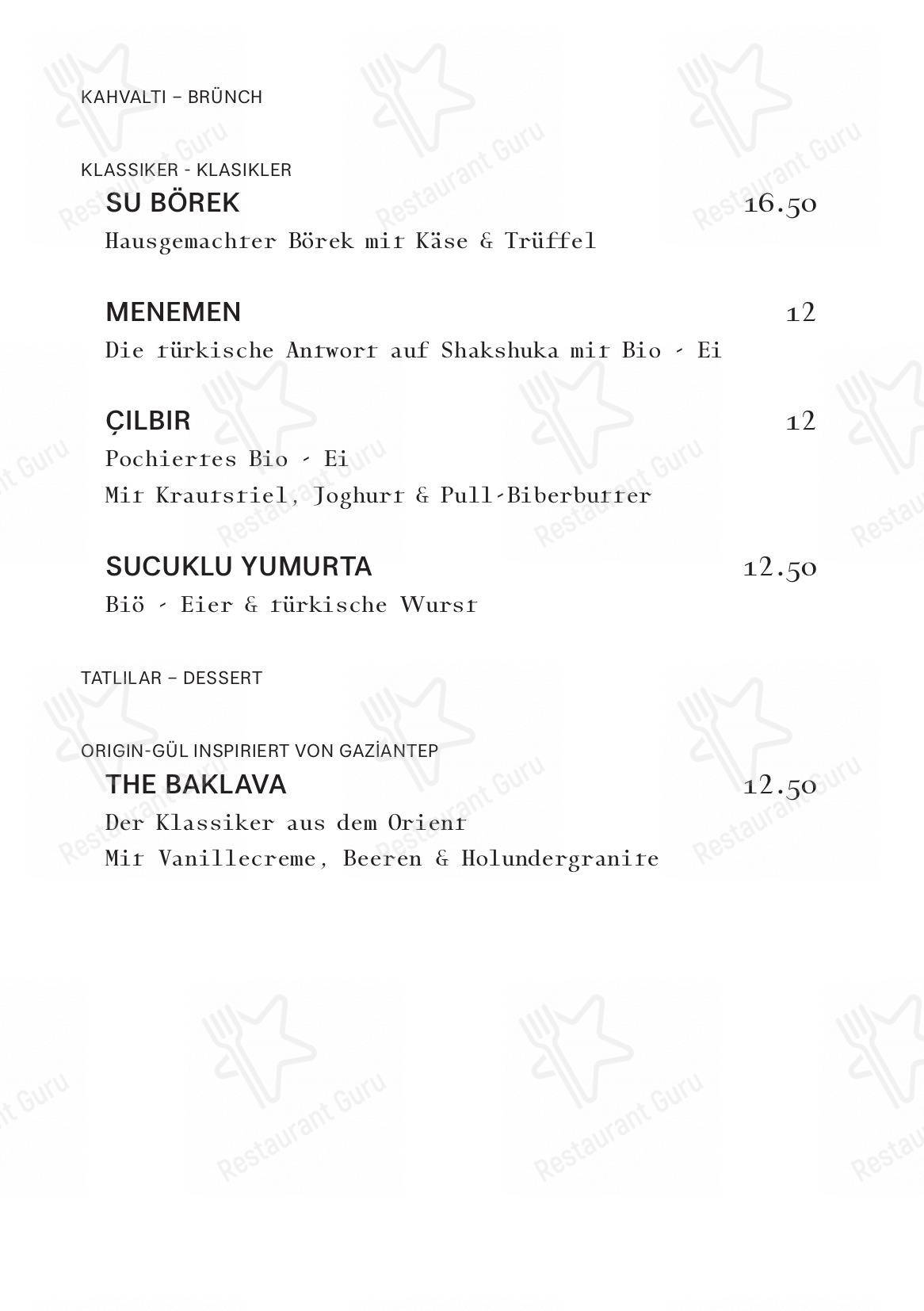 Menu per Gül Restoran ristorante