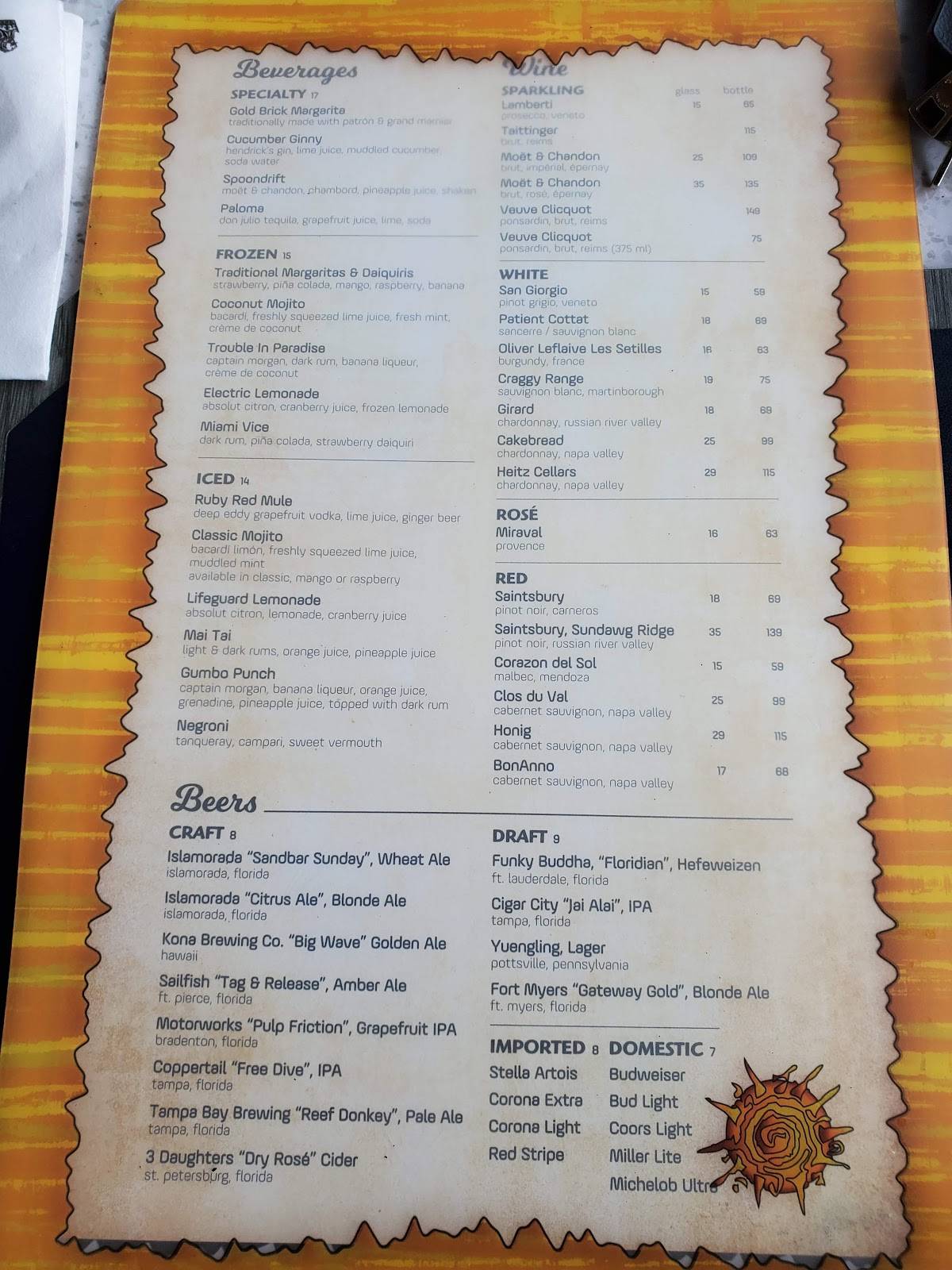 Gumbo Limbo Restaurant Menu - 5rn12sd