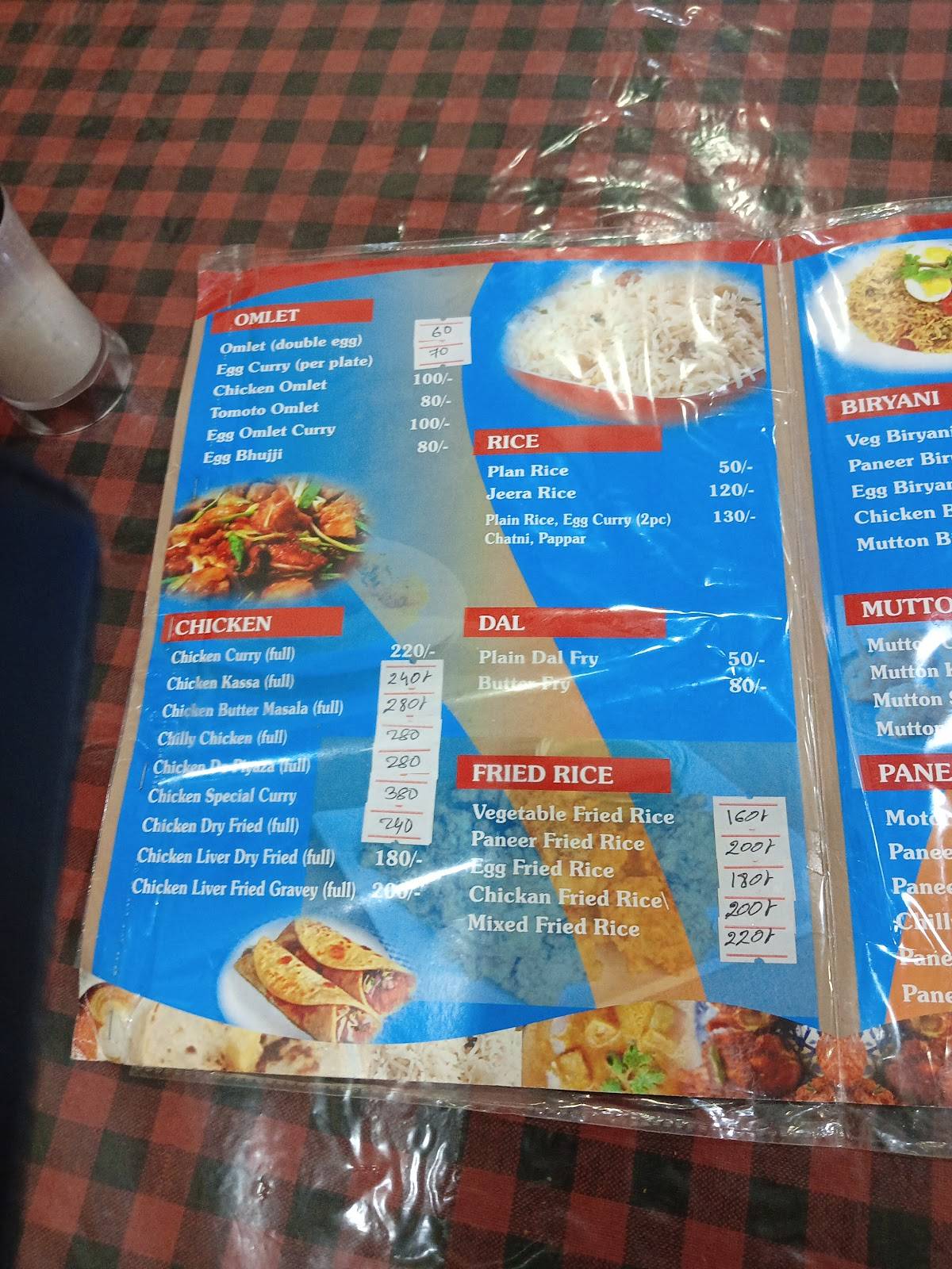 Robin Cabin menu