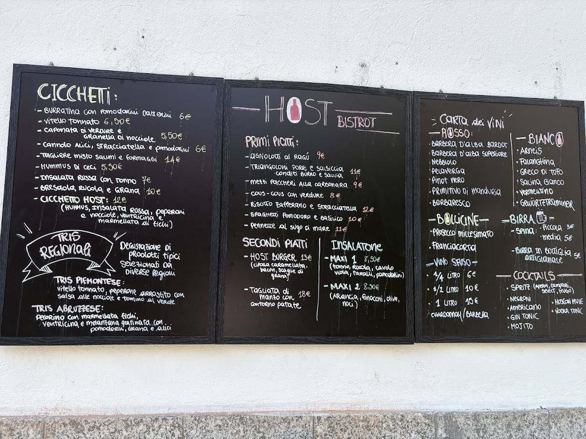 Menu di HOST - Cafè Bistrot Torino 