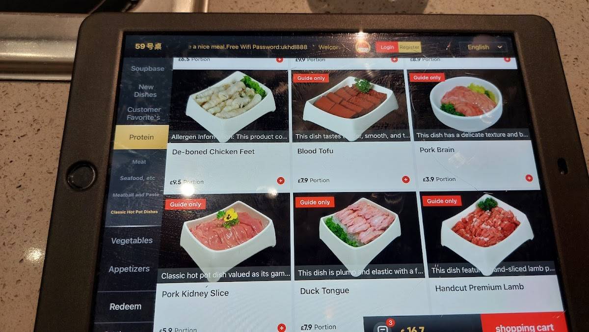 Menu at Haidilao Hot Pot restaurant, London, Unit 4