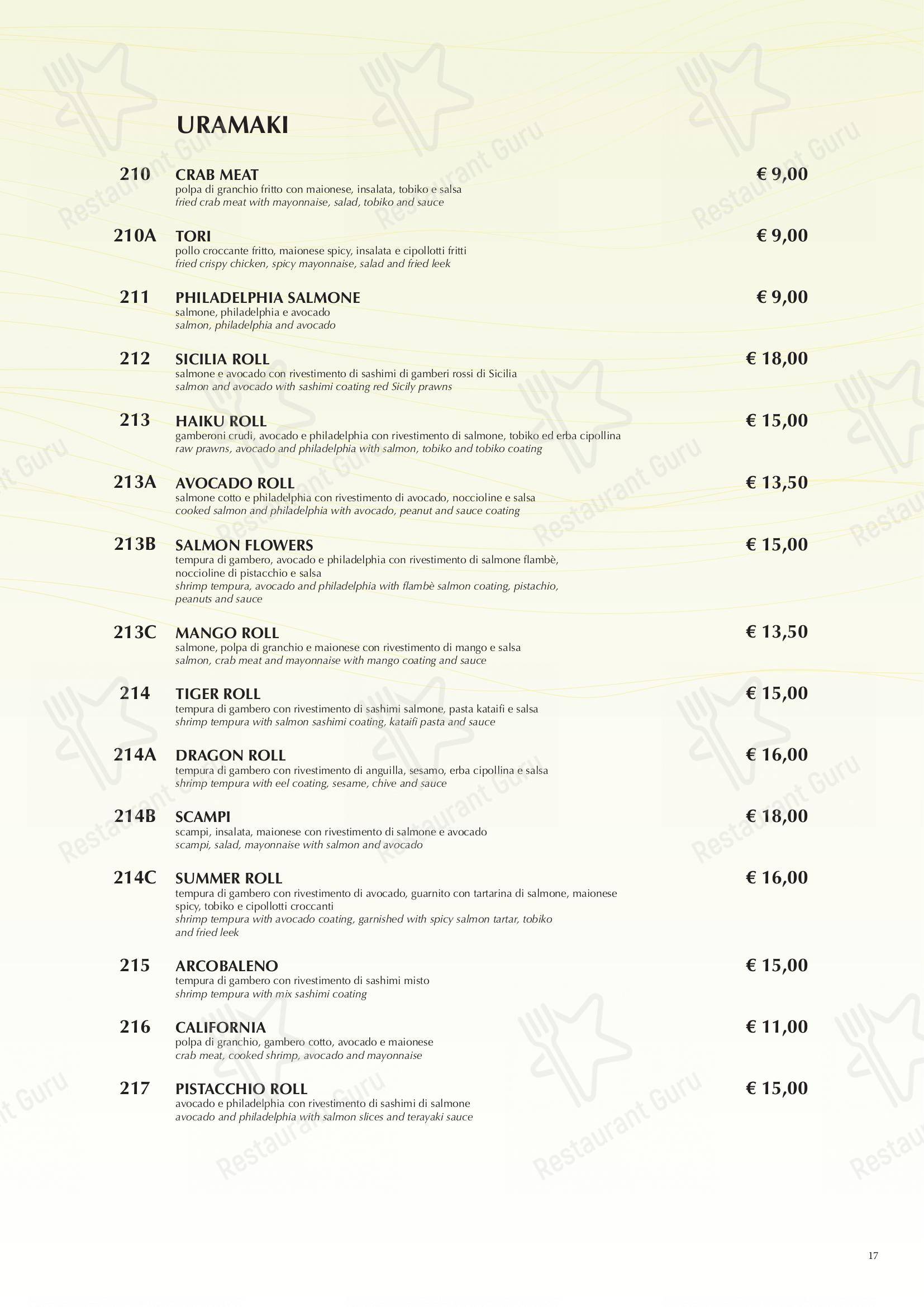Menu di Haiku Restaurant - Menu