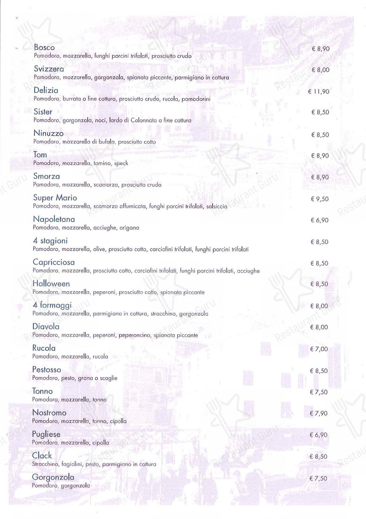 Ristorante Halloween in Genova - Menu bar