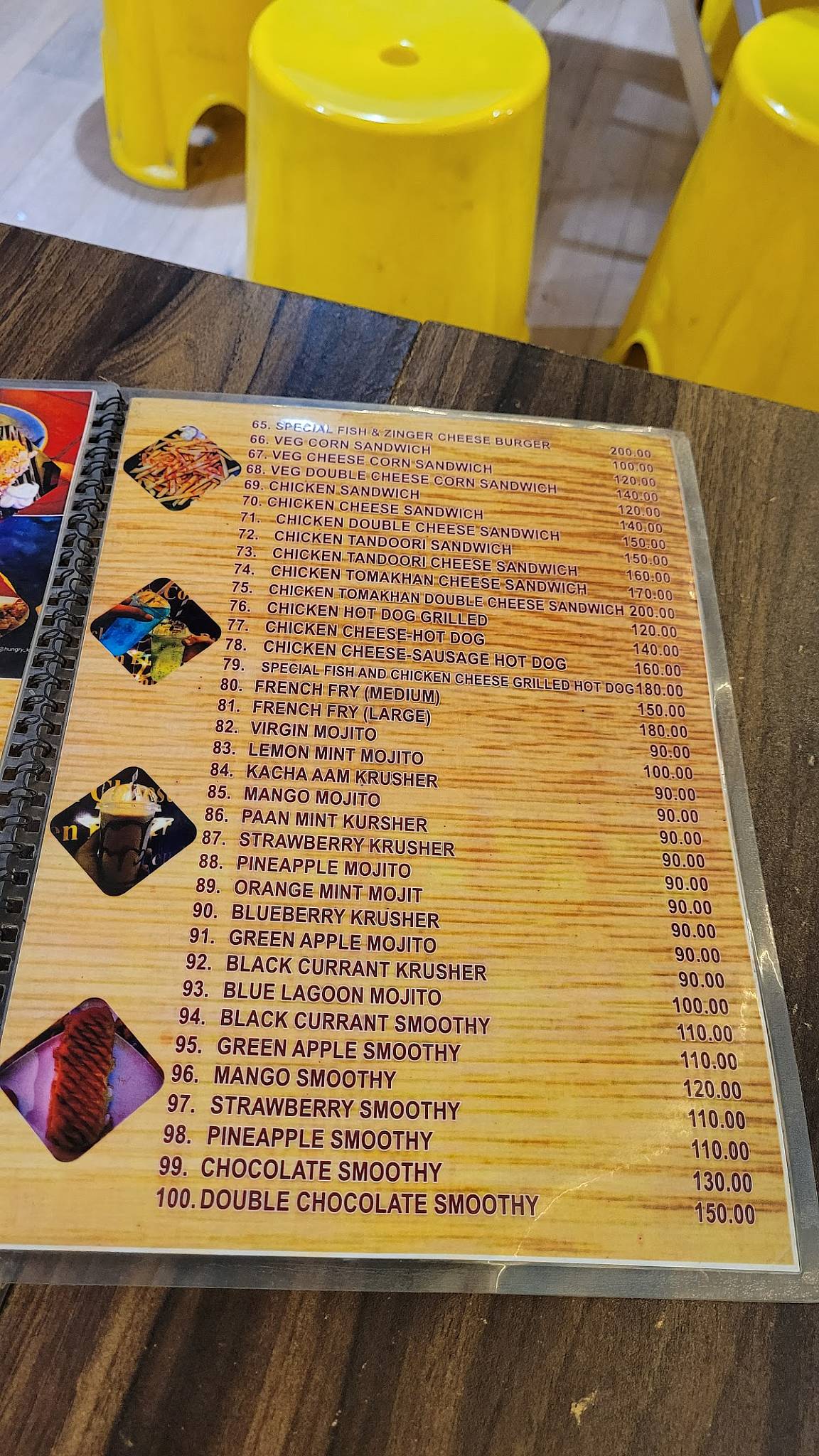 Hangout cafe Madhyamgram menu